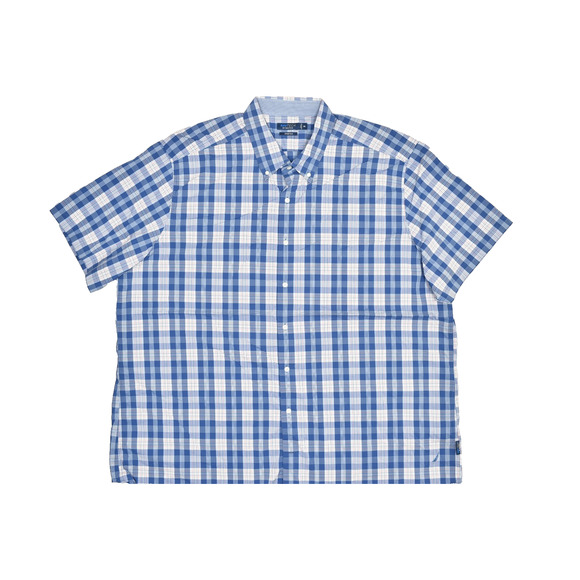Nautica NAVTECH Men's Button Down Shirt Big & Tall Size 4XL Blue Plaid Stretch - Picture 1 of 8